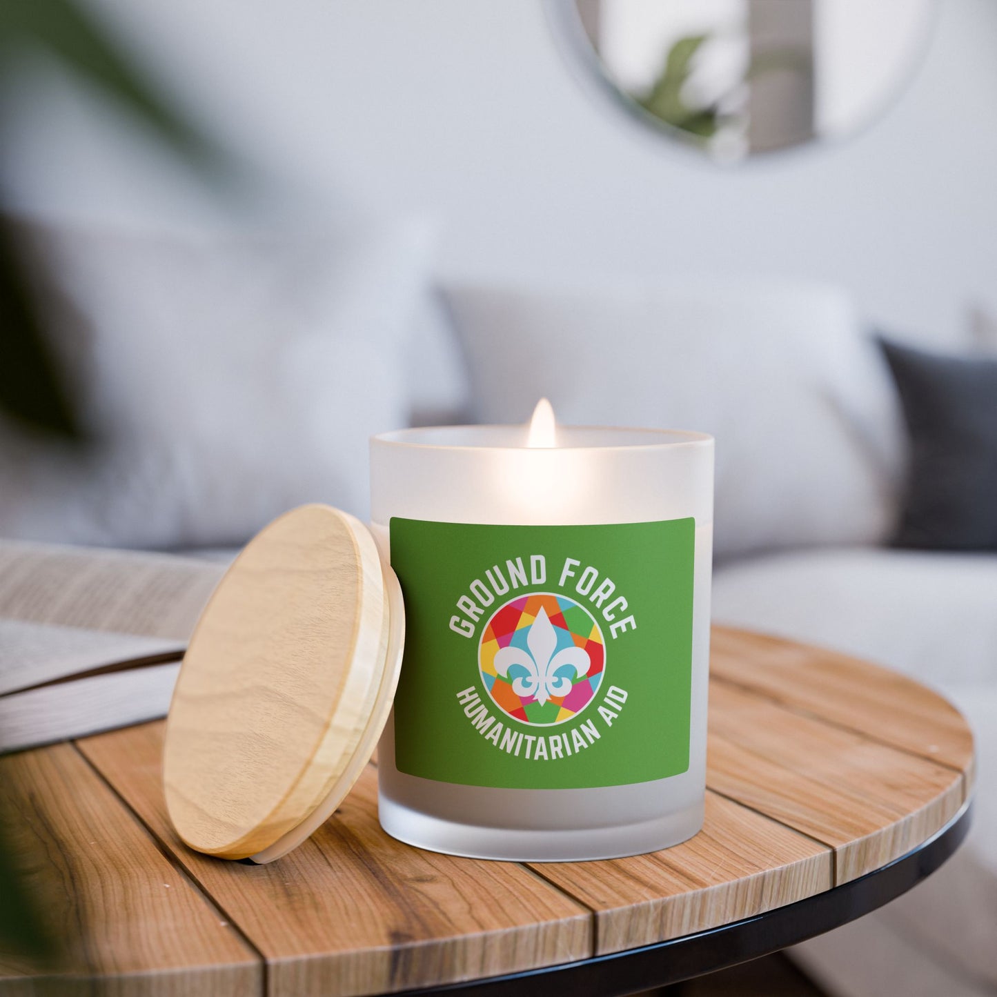Eco-Friendly Frosted Glass Candle with Wood Wick
