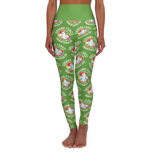 High Waisted Ground Force Green Yoga Leggings