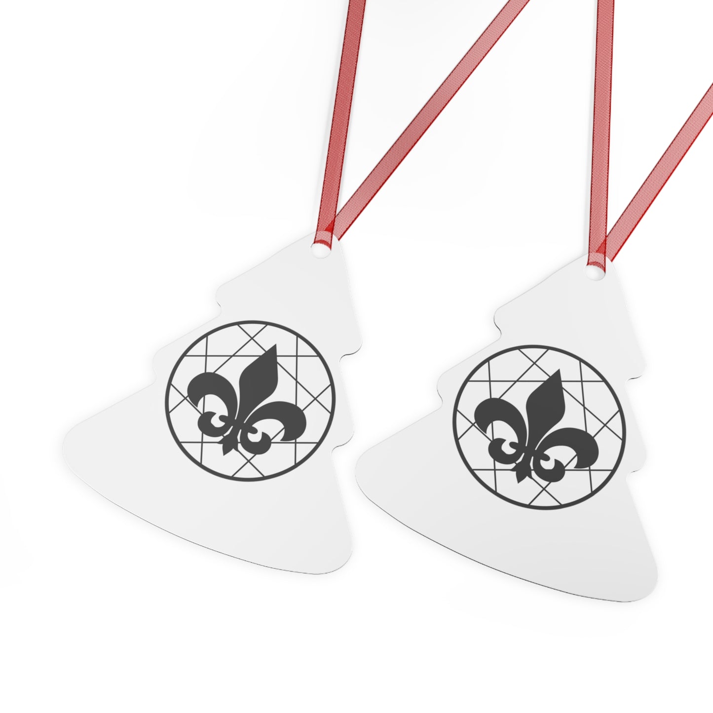 B&W Fleur-de-lis Metal Ornament