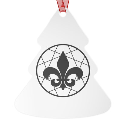 B&W Fleur-de-lis Metal Ornament