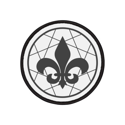 Fleur De Lis Iron-On Patch, B&W