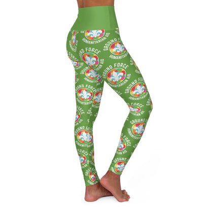 High Waisted Ground Force Green Yoga Leggings