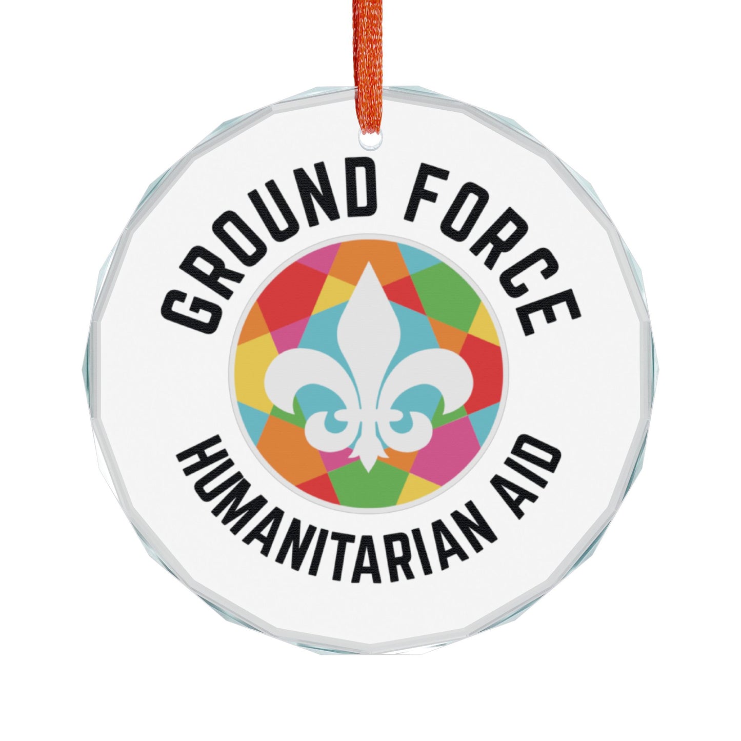 Ground Force Crystal Glass Ornament