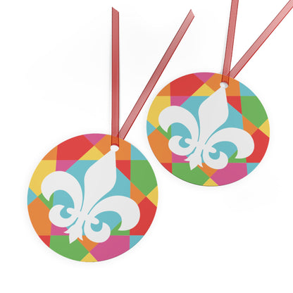 Ground Force Fleur-de-lis Metal Ornament