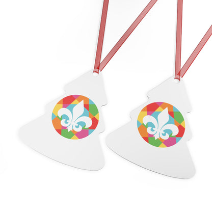 Ground Force Fleur-de-lis Metal Ornament