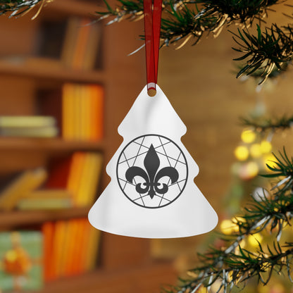 B&W Fleur-de-lis Metal Ornament