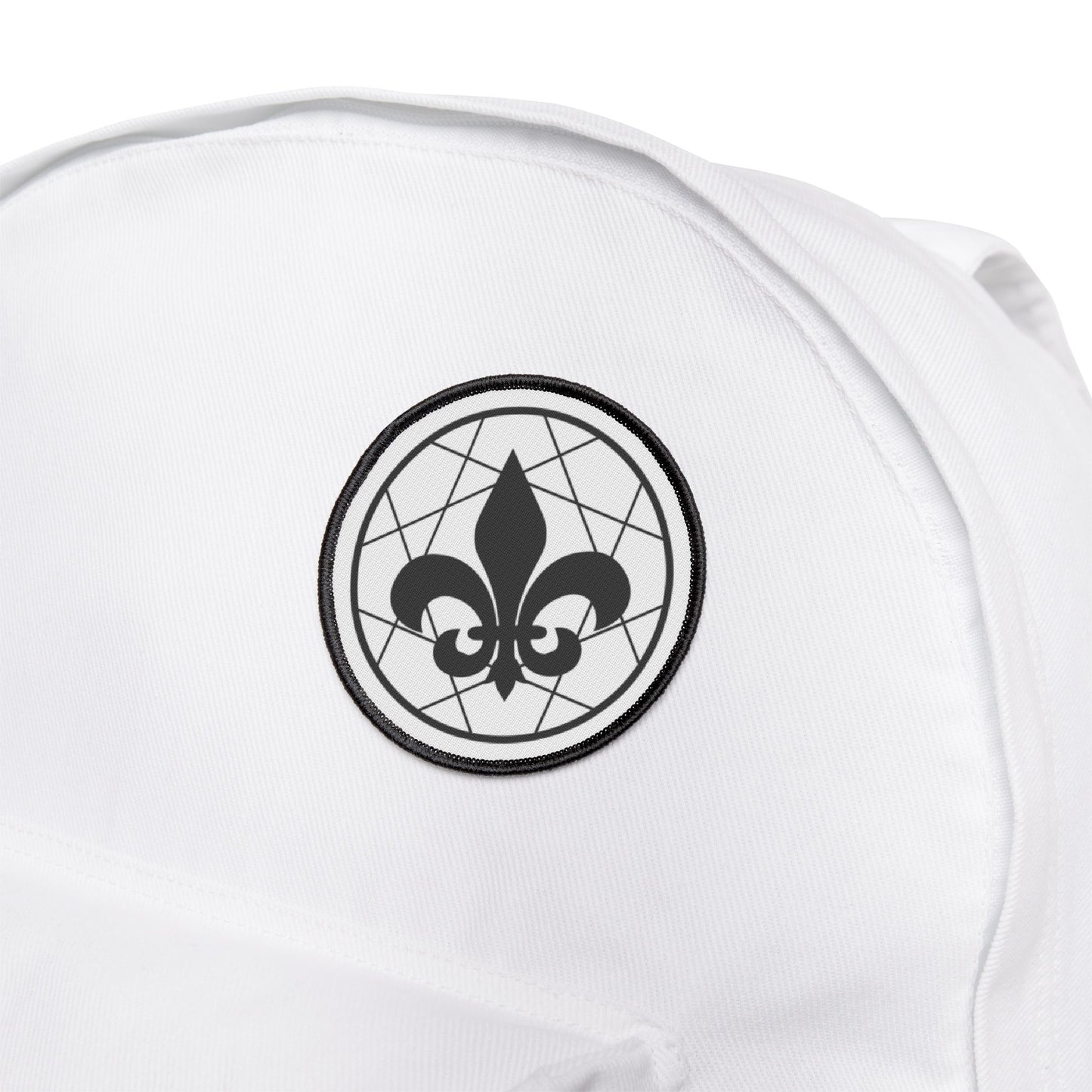 Fleur De Lis Iron-On Patch, B&W