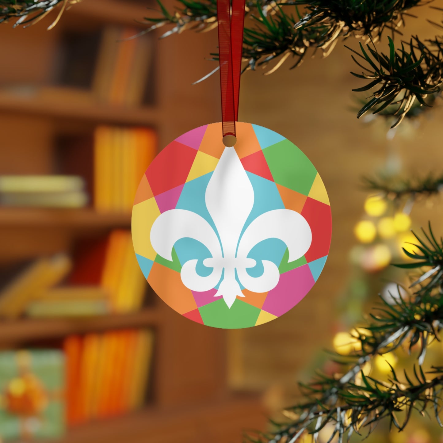 Ground Force Fleur-de-lis Metal Ornament